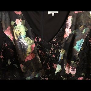 Black floral lace dress